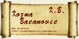 Kozma Bacanović vizit kartica